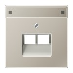 JUNG ES2969-2NAUA Abdeckung für IAE/UAE-Anschlussdosen, 2 x 8-polig, mit Schriftfeld, Serie LS, Edelstahl 