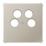 JUNG ES2990-4SAT2 Abdeckung für 4-Loch SAT-TV-Steckdose (Axing) 4fach, Serie LS, Edelstahl 