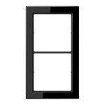 JUNG FD982SW Rahmen 2fach, FLAT DESIGN, Thermoplast, schwarz, senkrechte und waagerechte Montage 