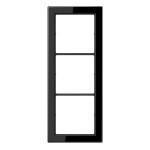 JUNG FD983SW Rahmen 3fach, FLAT DESIGN, Thermoplast, schwarz, senkrechte und waagerechte Montage 