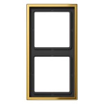 JUNG GO2982 Rahmen 2fach, LS 990, Metall goldfarben PVD-beschichtet, goldfarben, senkrechte und waagerechte Montage 