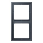 JUNG LC982262 Rahmen 2fach, LS 990, Duroplast lackiert, gris foncé 59 (4320U), senkrechte und waagerechte Montage 