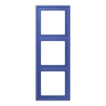 JUNG LC983206 Rahmen 3fach, LS 990, Duroplast lackiert, bleu outremer 31 (32020), senkrechte und waagerechte Montage 