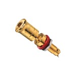 JUNG LPK63RT High-End-Lautsprecher-Polklemme Kennung rot 1fach, OFC Kupfer, 24 Karat vergoldet (dauerhafter Oberflächenschutz), goldfarben 