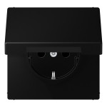 JUNG LS1520BFKIKLSWM SCHUKO®-Steckdose, 16 A 250 V ~, SAFETY+, Klappdeckel, Thermoplast lackiert, Serie LS, graphitschwarz matt 