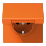 JUNG LS1520BFKLO SCHUKO®-Steckdose, 16 A 250 V ~, Klappdeckel, Thermoplast, Serie LS, orange (für ZSV) 