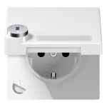 JUNG LS1520NAKLSLWW SCHUKO®-Steckdose, 16 A 250 V ~, mit Schriftfeld, SAFETY+, Klappdeckel, mit Sicherheitsschloss, Thermoplast, Serie LS, alpinweiß 