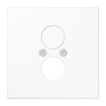 JUNG LS962WW Abdeckung für 2 Rundsteckverbinder bis 18,5 mm Ø 1fach, Duroplast, Serie LS, alpinweiß 