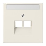 JUNG LS969-2NAUA Abdeckung für IAE/UAE-Anschlussdosen, 2 x 8-polig, mit Schriftfeld, Thermoplast, Serie LS, weiß 