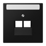 JUNG LS969-2NAUASWM Abdeckung für IAE/UAE-Anschlussdosen, 2 x 8-polig, mit Schriftfeld, Thermoplast lackiert, Serie LS, graphitschwarz matt 