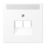 JUNG LS969-2NAUAWWM Abdeckung für IAE/UAE-Anschlussdosen, 2 x 8-polig, mit Schriftfeld, Thermoplast lackiert, Serie LS, schneeweiß matt 