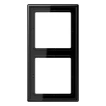 JUNG LS982SW Rahmen 2fach, LS 990, IP 44, Duroplast, schwarz, senkrechte und waagerechte Montage 