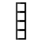 JUNG LS984SW Rahmen 4fach, LS 990, IP 44, Duroplast, schwarz, senkrechte und waagerechte Montage 