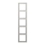 JUNG LS985LG Rahmen 5fach, LS 990, IP 44, Duroplast, lichtgrau, senkrechte und waagerechte Montage 