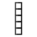 JUNG LS985SW Rahmen 5fach, LS 990, IP 44, Duroplast, schwarz, senkrechte und waagerechte Montage 