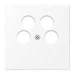 JUNG LS990-4SAT2WWM Abdeckung für 4-Loch SAT-TV-Steckdose (Axing) 1fach, Thermoplast lackiert, Serie LS, schneeweiß matt 