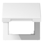 JUNG LS990KLWW Klappdeckel (mit Rückstellfeder), Duroplast, Serie LS, alpinweiß, senkrechte und waagerechte Montage 