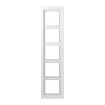 JUNG LSD985WW Rahmen 5fach, LS-DESIGN, Duroplast, alpinweiß, senkrechte und waagerechte Montage 