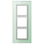 JUNG LSP983GLAS Glasrahmen 3fach, LS PLUS, Glas, mattweiß, senkrechte und waagerechte Montage 
