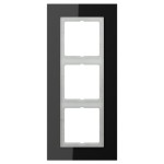 JUNG LSP983GLSW Glasrahmen 3fach, LS PLUS, schwarz, senkrechte und waagerechte Montage 