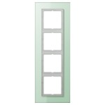 JUNG LSP984GLAS Glasrahmen 4fach, LS PLUS, Glas, mattweiß, senkrechte und waagerechte Montage 