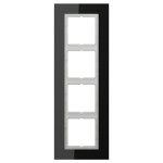 JUNG LSP984GLSW Glasrahmen 4fach, LS PLUS, schwarz, senkrechte und waagerechte Montage 