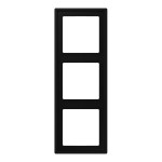 JUNG LSZ983BFSWM Rahmen 3fach, LS ZERO, Thermoplast lackiert, graphitschwarz matt, senkrechte und waagerechte Montage 