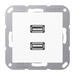 JUNG MAA1153WW 2 x USB 2.0, Thermoplast, Serie AS/A, alpinweiß 