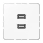 JUNG MACD1153WW 2 x USB 2.0, Thermoplast, Serie CD, alpinweiß 