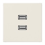 JUNG MALS1153 2 x USB 2.0, Thermoplast, Serie LS, weiß 