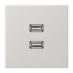 JUNG MALS1153LG 2 x USB 2.0, Thermoplast, Serie LS, lichtgrau 