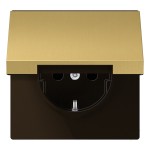 JUNG ME1520KLC SCHUKO®-Steckdose, 16 A 250 V ~, Klappdeckel, Serie LS, Messing classic 