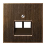 JUNG ME2969-2UAAT Abdeckung für IAE/UAE-Anschlussdosen, 2 x 8-polig, Serie LS, Messing antik 