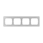 Jung SL5840SI Rahmen 4-fach waagerechte Montage Acrylglas SL 500 silber 