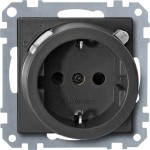 Merten FI-SCHUKO-Sicherheitssteckdosen-Einsatz mit BRS, anthrazit, System M 