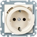 Merten 233844 FI-Schuko-Sicherheitssteckdosen-Einsatz mit Berührungsschutz cremeweiß glänzend System M 