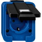 Merten SCHUKO-Steckdosemit Informationsfeld mit Schraublemmen blau, Schlagfest 