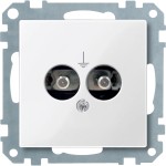 Merten Potentialausgleich-Steckdosen-Einsatz, polarweiß glänzend, System M 