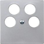 Merten Zentralplatte für Ankaro 4fach-Antennensteckdosen, aluminium, System M 