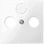 Merten Zentralplatte für Antennensteckdosen, polarweiß glänzend, System M 