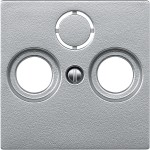 Merten Zentralplatte für Antennensteckdosen, aluminium, System M 