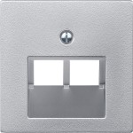 Merten Zentralplatte für UAE-Einsatz, 2fach, aluminium, System M 