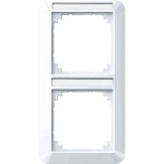 Merten 1-M-Rahmen, 2fach m. Beschriftungsträger, senkrechte Montage, aktivweiß glänzend 