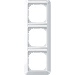 Merten 1-M-Rahmen, 3fach m. Beschriftungsträger, senkrechte Montage, polarweiß glänzend 