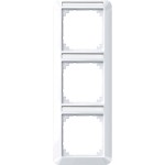 Merten 1-M-Rahmen, 3fach m. Beschriftungsträger, senkrechte Montage, aktivweiß glänzend 