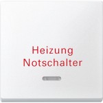 Merten Wippe mit Kontrollfenster und Aufdruck Heizungsnotschalter, polarweiß, System M 