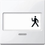 Merten Wippe mit Schriftfeld und Kontrollfenster, polarweiß glänzend, System M 