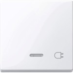 Merten Wippe mit Kontrollfenster und Aufdruck Steckdose, aktivweiß glänzend, System M 