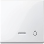 Merten Wippe mit Kontrollfenster und Aufdruck Klingel, polarweiß glänzend, System M 