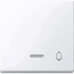 Merten Wippe mit Kontrollfenster und Aufdruck Klingel, aktivweiß glänzend, System M 